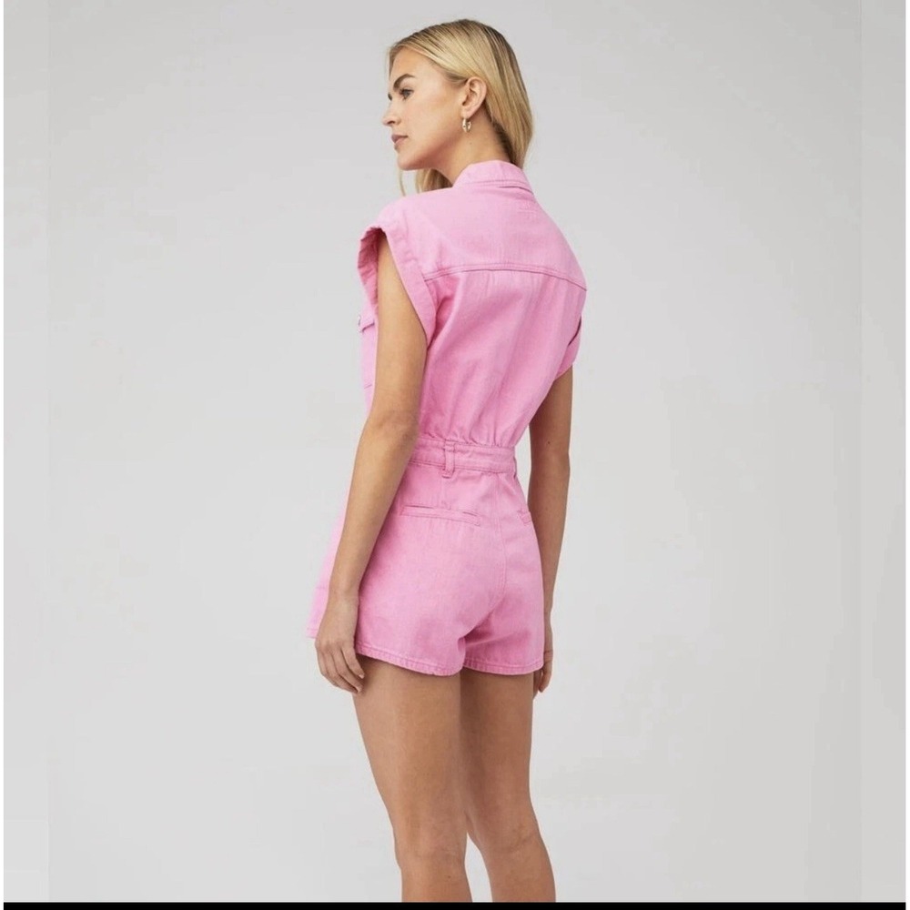 Blanknyc Pink Cotton Button Front Romper, Size XS PREOWNED‎ - Picture 3 of 14